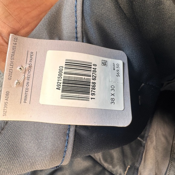 Levis XX Chino Standard Tech Pants Mens 38x30 Grey Tapered Stretch A92150003 NWT - Picture 7 of 14